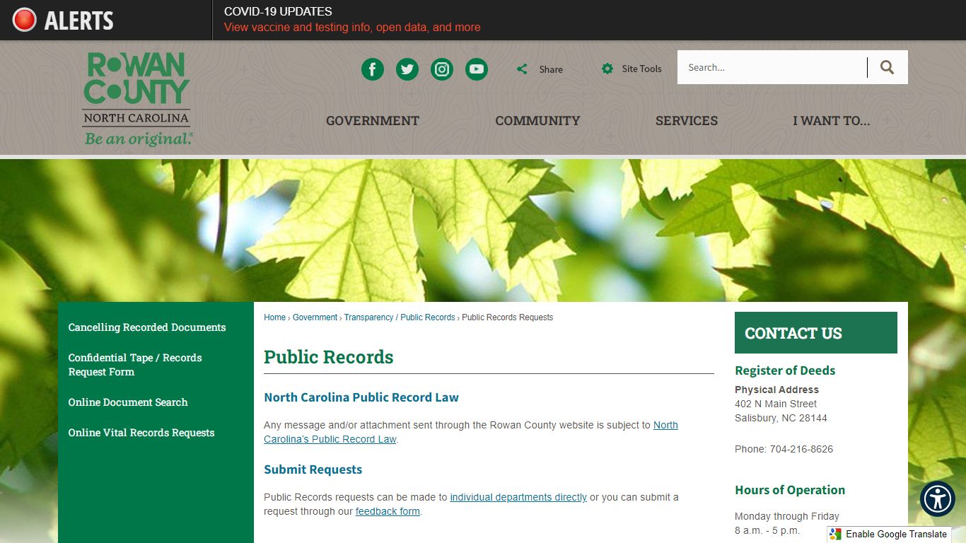 Public Records | Rowan County